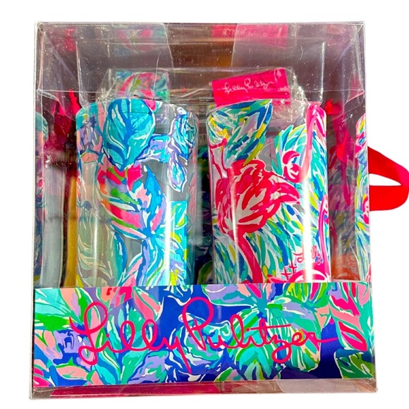 NIB Lily Pulitzer Acrylic tumbler set - Picture 1 of 5